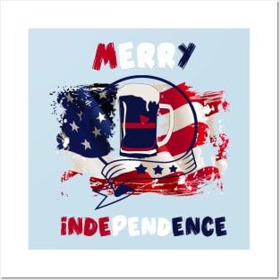 Merry Independence American independence beer lover Posters and Art